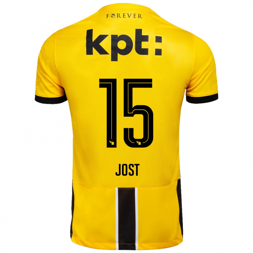 Niño Camiseta Tristan Jost #15 Amarillo Negro 1ª Equipación 2024/25 La Camisa Argentina