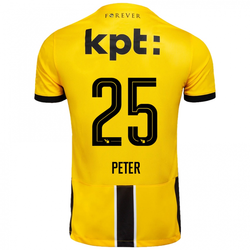 Niño Camiseta Luc Peter #25 Amarillo Negro 1ª Equipación 2024/25 La Camisa Argentina