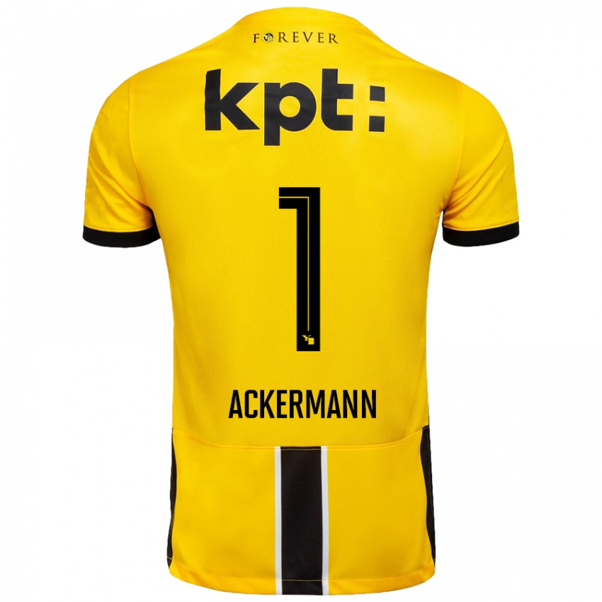 Niño Camiseta Jara Ackermann #1 Amarillo Negro 1ª Equipación 2024/25 La Camisa Argentina