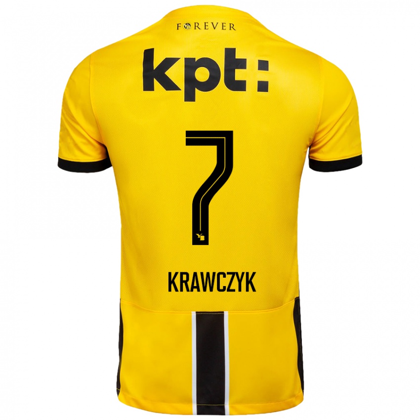 Niño Camiseta Caroline Krawczyk #7 Amarillo Negro 1ª Equipación 2024/25 La Camisa Argentina