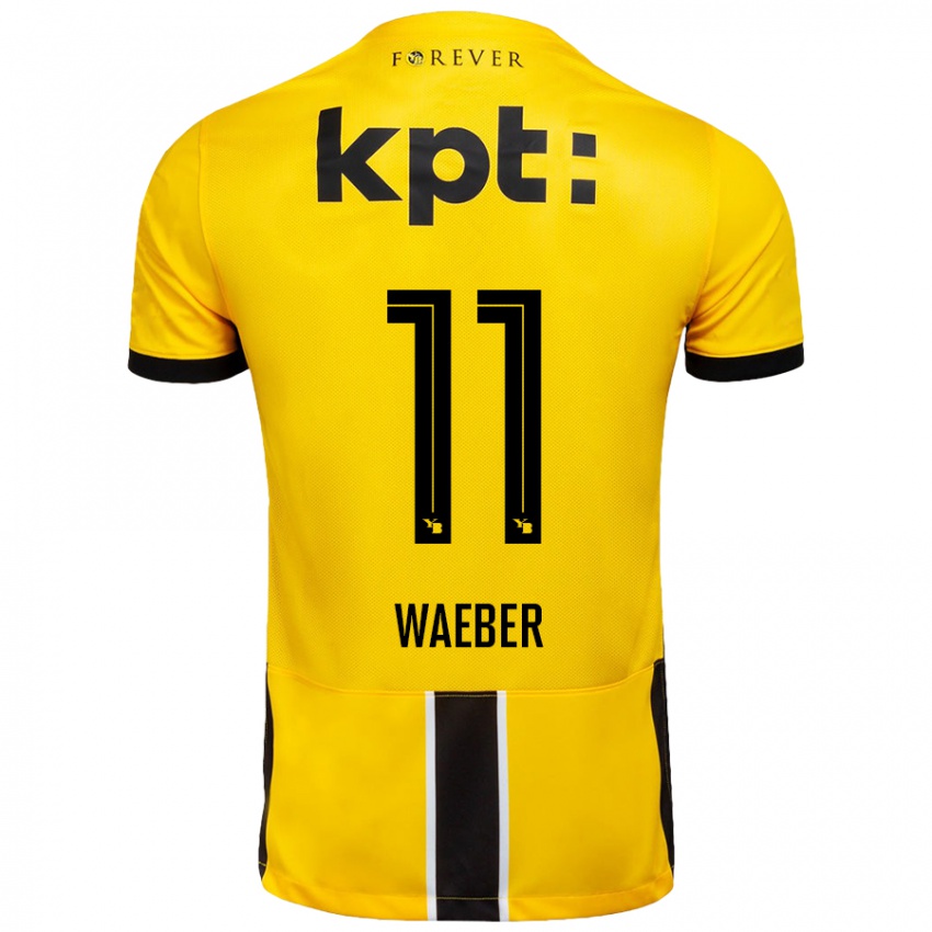 Niño Camiseta Stéphanie Waeber #11 Amarillo Negro 1ª Equipación 2024/25 La Camisa Argentina