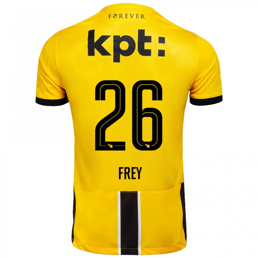 Niño Camiseta Laura Frey #26 Amarillo Negro 1ª Equipación 2024/25 La Camisa Argentina