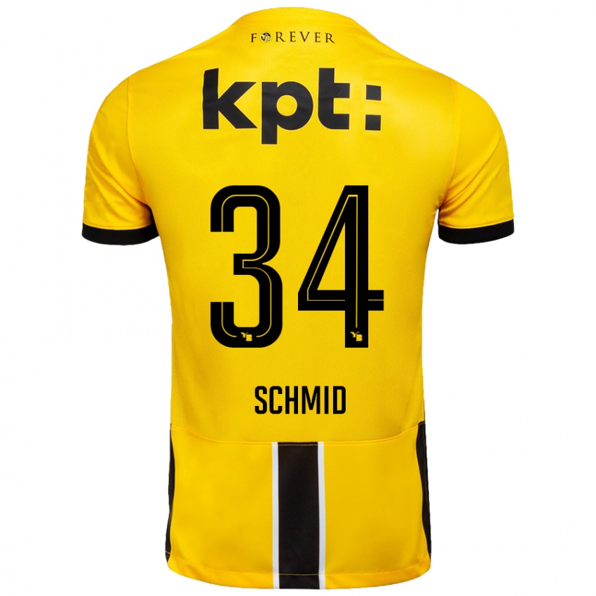 Niño Camiseta Céline Schmid #34 Amarillo Negro 1ª Equipación 2024/25 La Camisa Argentina