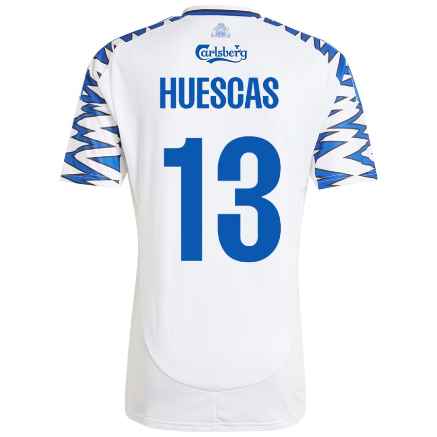 Niño Camiseta Rodrigo Huescas #13 Blanco Azul Cielo 1ª Equipación 2024/25 La Camisa Argentina