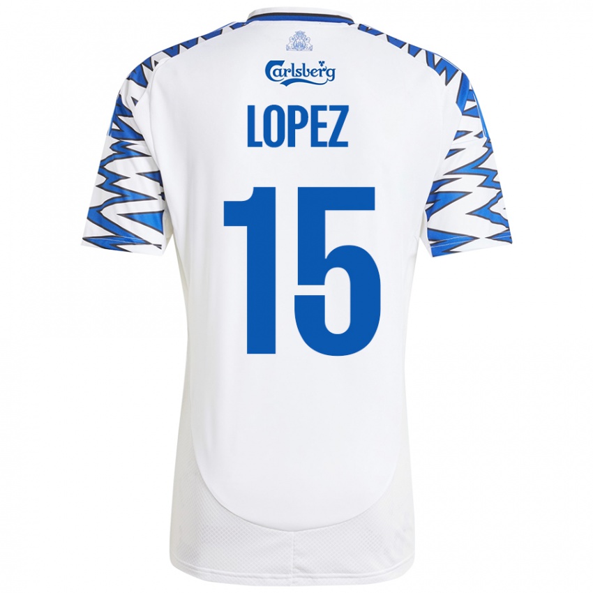 Niño Camiseta Marcos López #15 Blanco Azul Cielo 1ª Equipación 2024/25 La Camisa Argentina