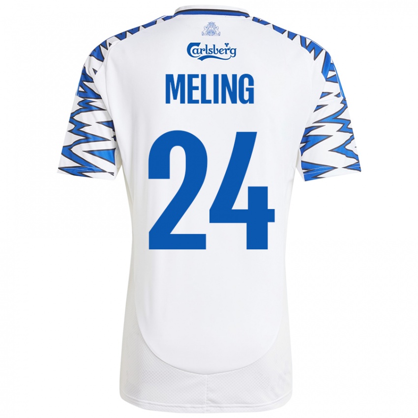 Niño Camiseta Birger Meling #24 Blanco Azul Cielo 1ª Equipación 2024/25 La Camisa Argentina