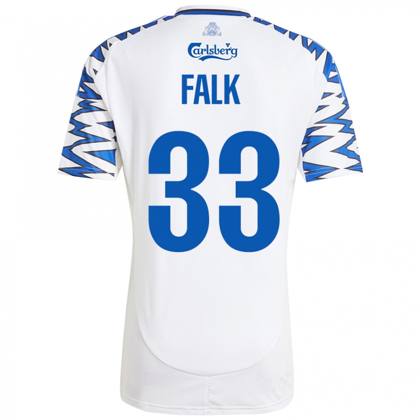 Niño Camiseta Rasmus Falk #33 Blanco Azul Cielo 1ª Equipación 2024/25 La Camisa Argentina