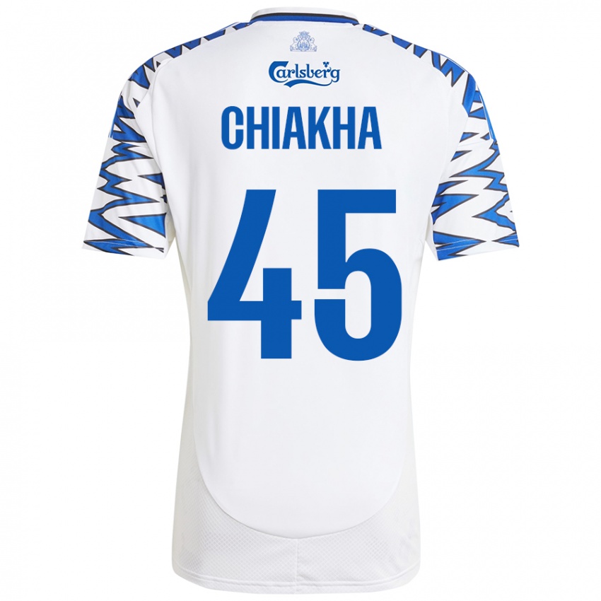 Niño Camiseta Amin Chiakha #45 Blanco Azul Cielo 1ª Equipación 2024/25 La Camisa Argentina