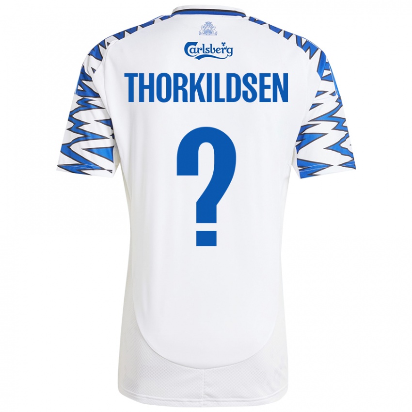 Niño Camiseta Elias Thorkildsen #0 Blanco Azul Cielo 1ª Equipación 2024/25 La Camisa Argentina