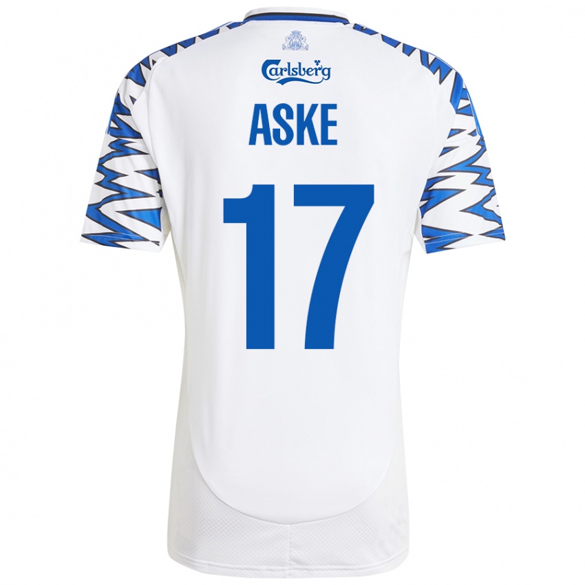 Niño Camiseta Aske Christensen #17 Blanco Azul Cielo 1ª Equipación 2024/25 La Camisa Argentina