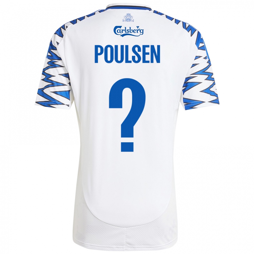 Niño Camiseta Xander Poulsen #0 Blanco Azul Cielo 1ª Equipación 2024/25 La Camisa Argentina