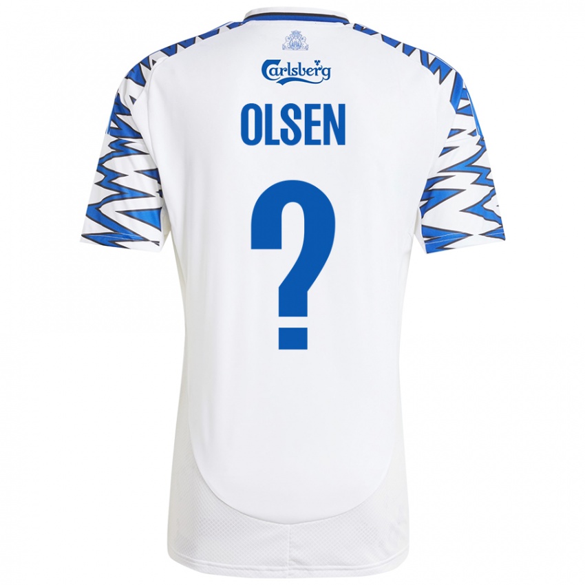 Niño Camiseta Gunnar Olsen #0 Blanco Azul Cielo 1ª Equipación 2024/25 La Camisa Argentina