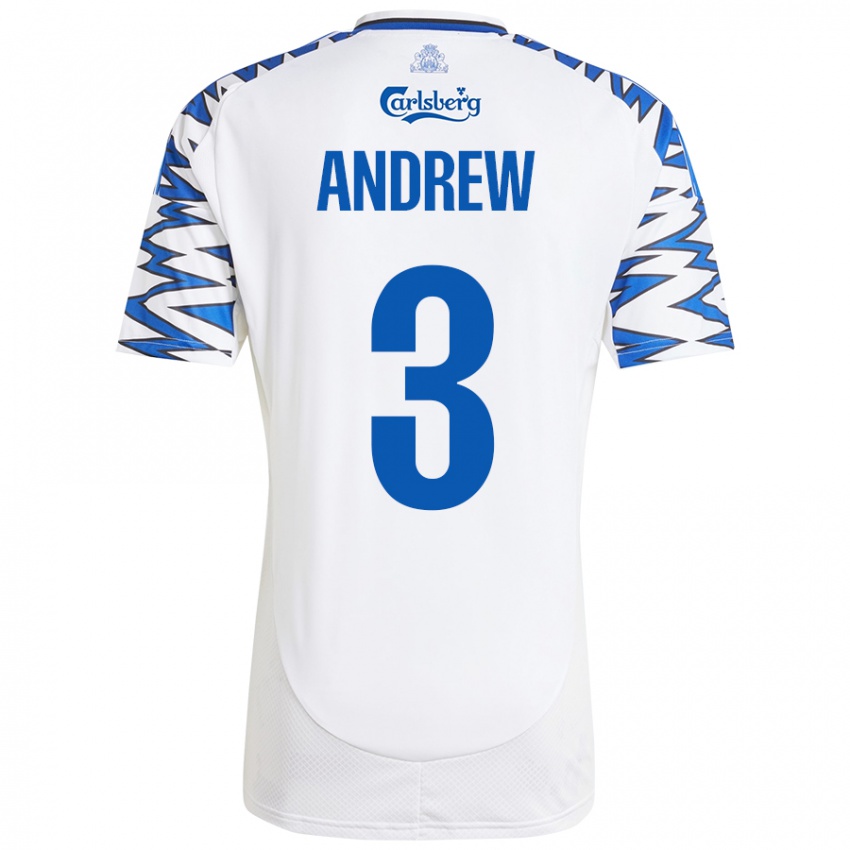 Niño Camiseta Tristan Andrew #3 Blanco Azul Cielo 1ª Equipación 2024/25 La Camisa Argentina