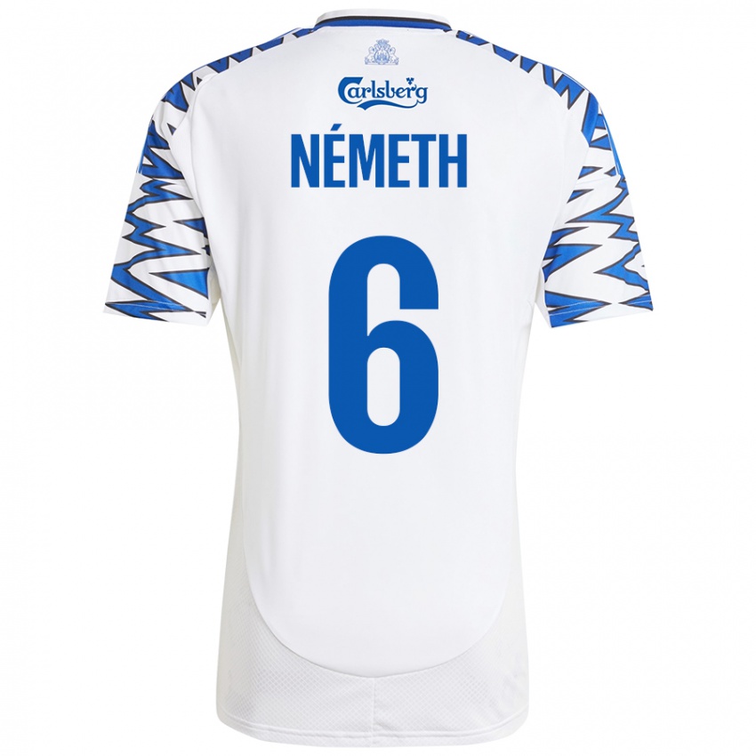 Niño Camiseta Hunor Németh #6 Blanco Azul Cielo 1ª Equipación 2024/25 La Camisa Argentina