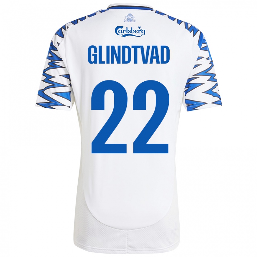 Niño Camiseta William Glindtvad #22 Blanco Azul Cielo 1ª Equipación 2024/25 La Camisa Argentina