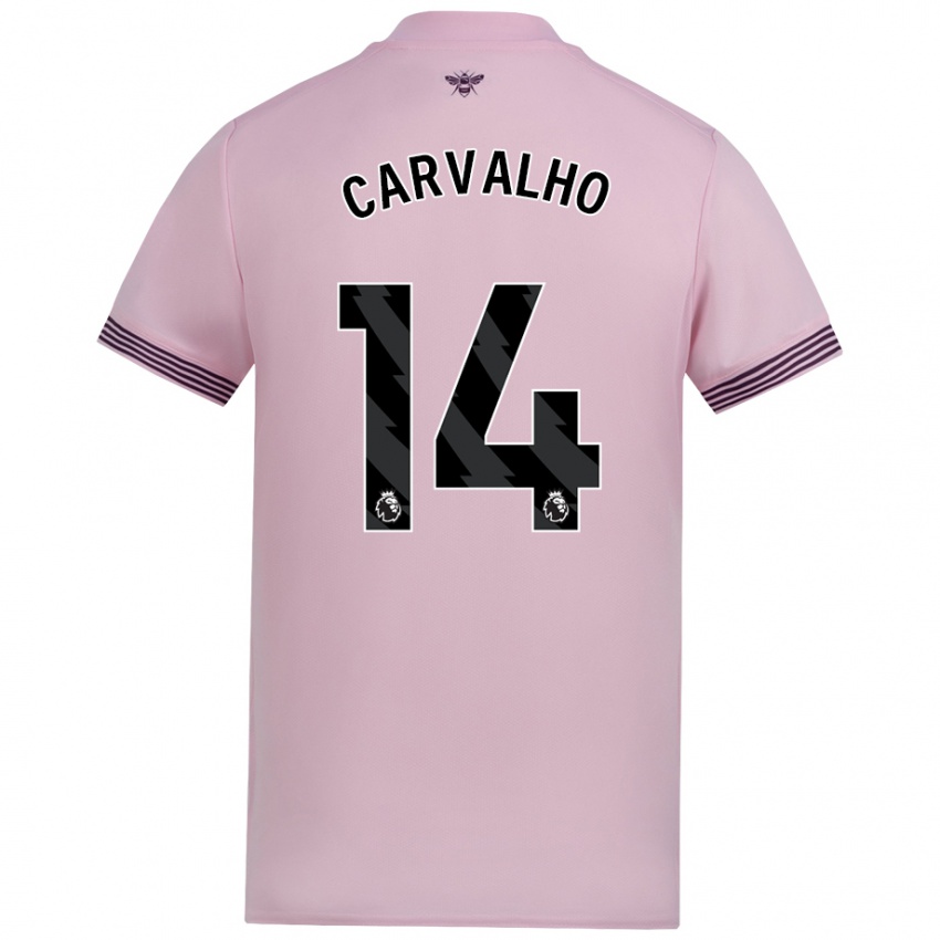 Niño Camiseta Fabio Carvalho #14 Rosa 2ª Equipación 2024/25 La Camisa Argentina