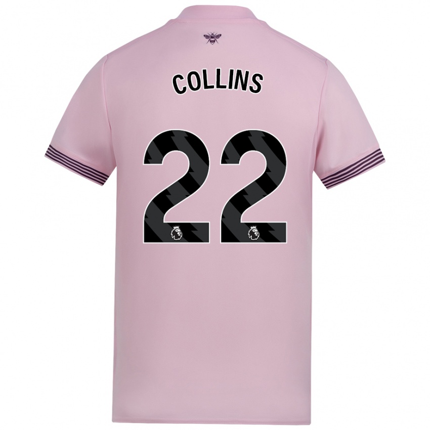 Niño Camiseta Nathan Collins #22 Rosa 2ª Equipación 2024/25 La Camisa Argentina