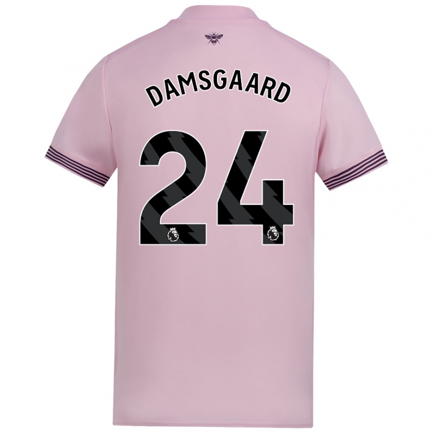 Niño Camiseta Mikkel Damsgaard #24 Rosa 2ª Equipación 2024/25 La Camisa Argentina