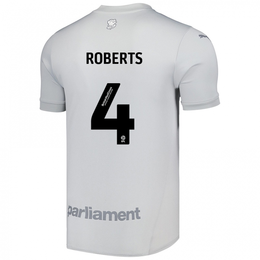 Niño Camiseta Marc Roberts #4 Gris Plata 2ª Equipación 2024/25 La Camisa Argentina