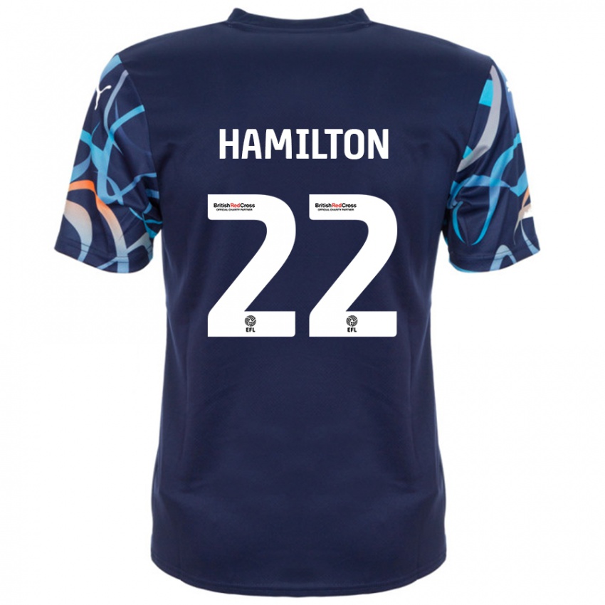 Niño Camiseta Cj Hamilton #22 Azul Marino 2ª Equipación 2024/25 La Camisa Argentina