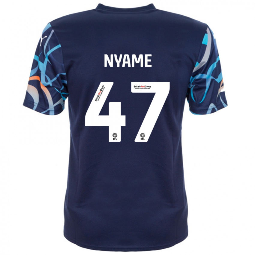 Niño Camiseta Josh Nyame #47 Azul Marino 2ª Equipación 2024/25 La Camisa Argentina