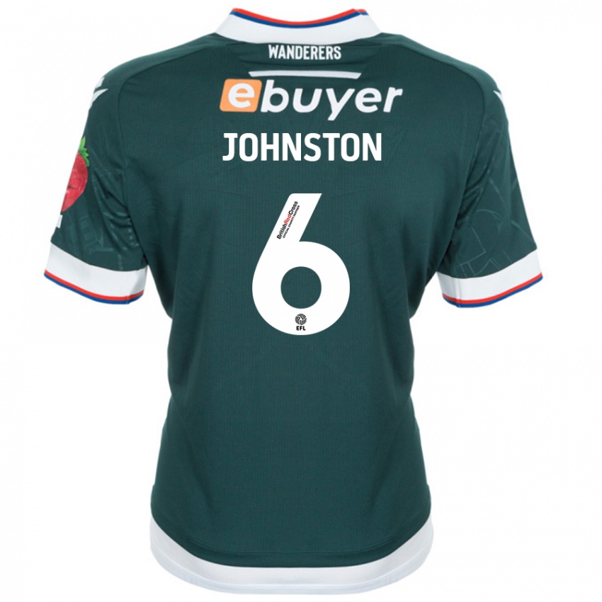 Niño Camiseta George Johnston #6 Verde Oscuro 2ª Equipación 2024/25 La Camisa Argentina