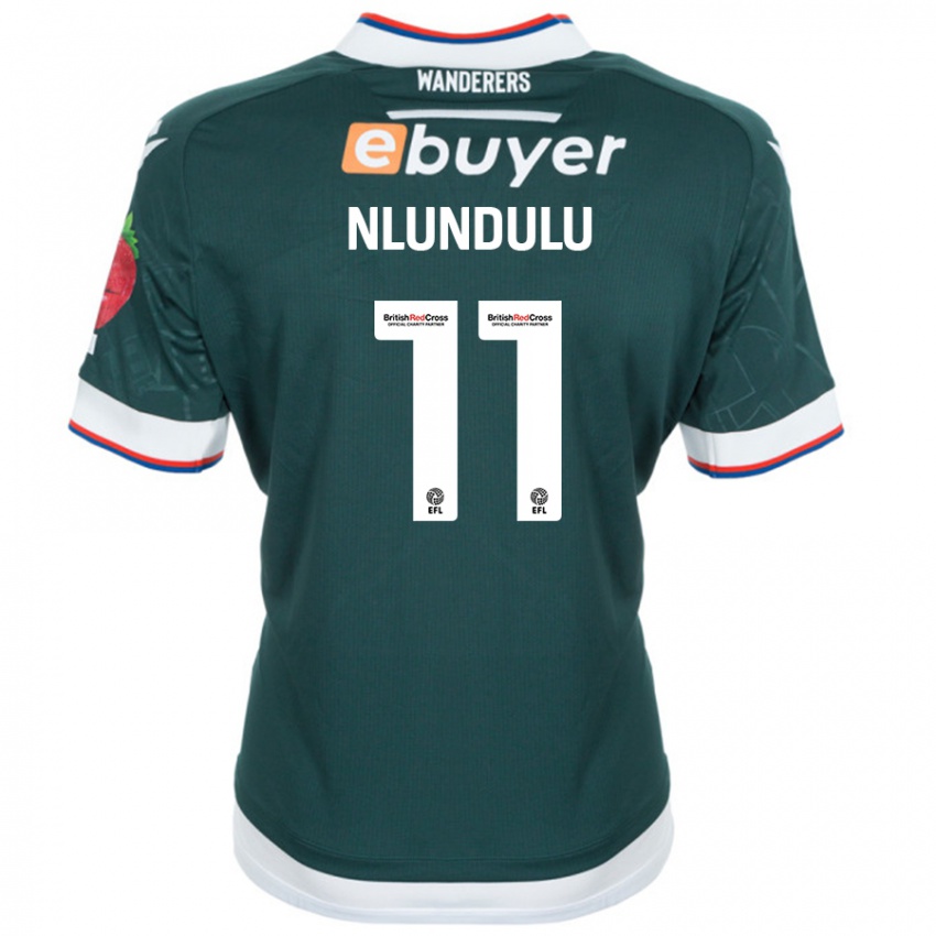 Niño Camiseta Dan Nlundulu #11 Verde Oscuro 2ª Equipación 2024/25 La Camisa Argentina