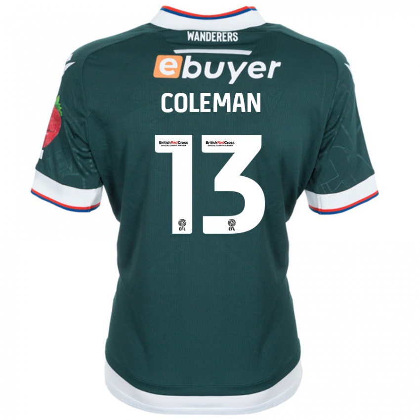 Niño Camiseta Joel Coleman #13 Verde Oscuro 2ª Equipación 2024/25 La Camisa Argentina