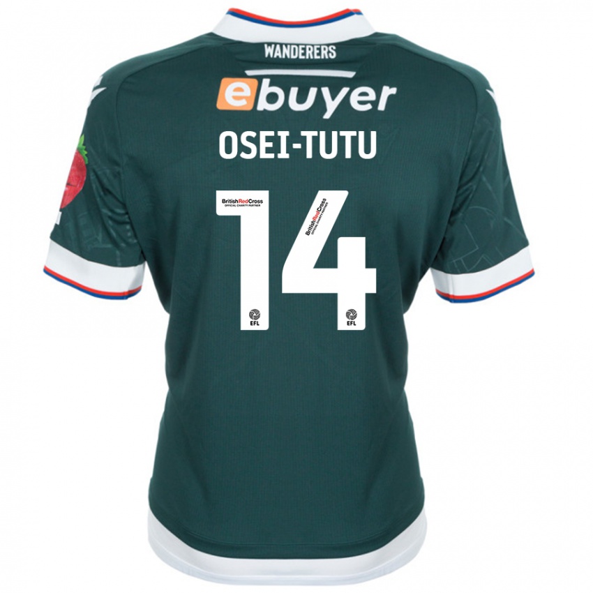 Niño Camiseta Jordi Osei-Tutu #14 Verde Oscuro 2ª Equipación 2024/25 La Camisa Argentina