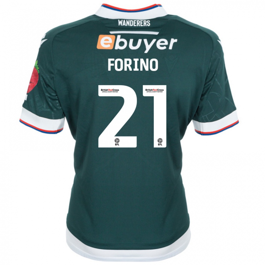 Niño Camiseta Chris Forino #21 Verde Oscuro 2ª Equipación 2024/25 La Camisa Argentina