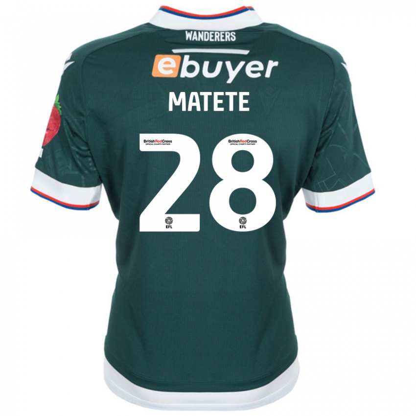 Niño Camiseta Jay Matete #28 Verde Oscuro 2ª Equipación 2024/25 La Camisa Argentina