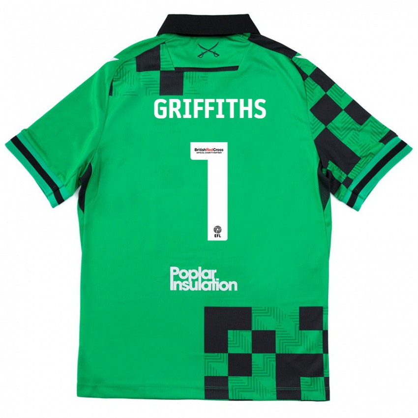 Niño Camiseta Josh Griffiths #1 Verde Negro 2ª Equipación 2024/25 La Camisa Argentina