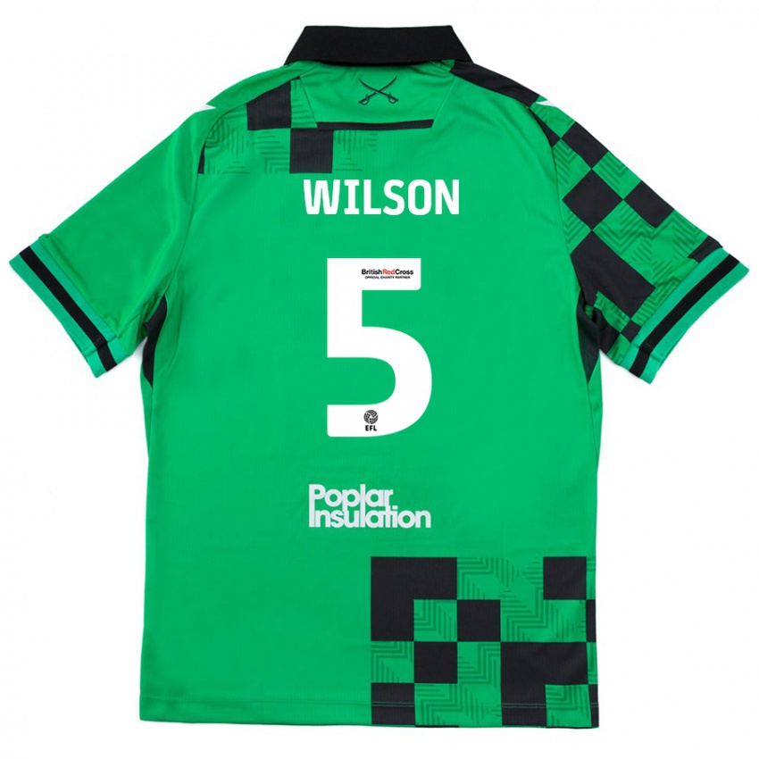 Niño Camiseta James Wilson #5 Verde Negro 2ª Equipación 2024/25 La Camisa Argentina