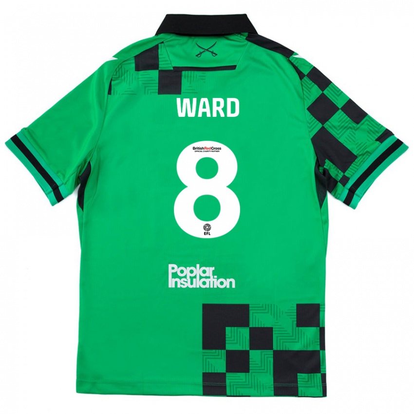 Niño Camiseta Grant Ward #8 Verde Negro 2ª Equipación 2024/25 La Camisa Argentina