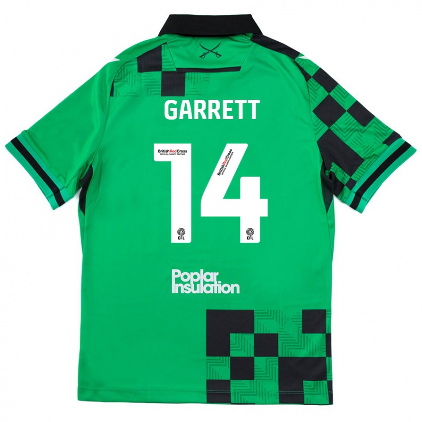 Niño Camiseta Jake Garrett #14 Verde Negro 2ª Equipación 2024/25 La Camisa Argentina