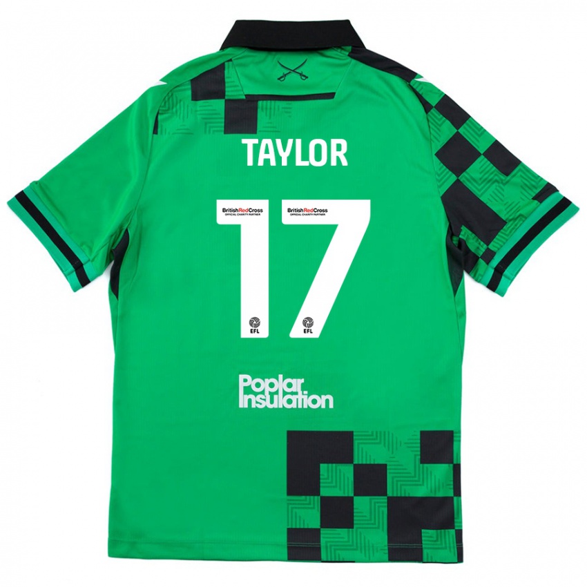 Niño Camiseta Connor Taylor #17 Verde Negro 2ª Equipación 2024/25 La Camisa Argentina