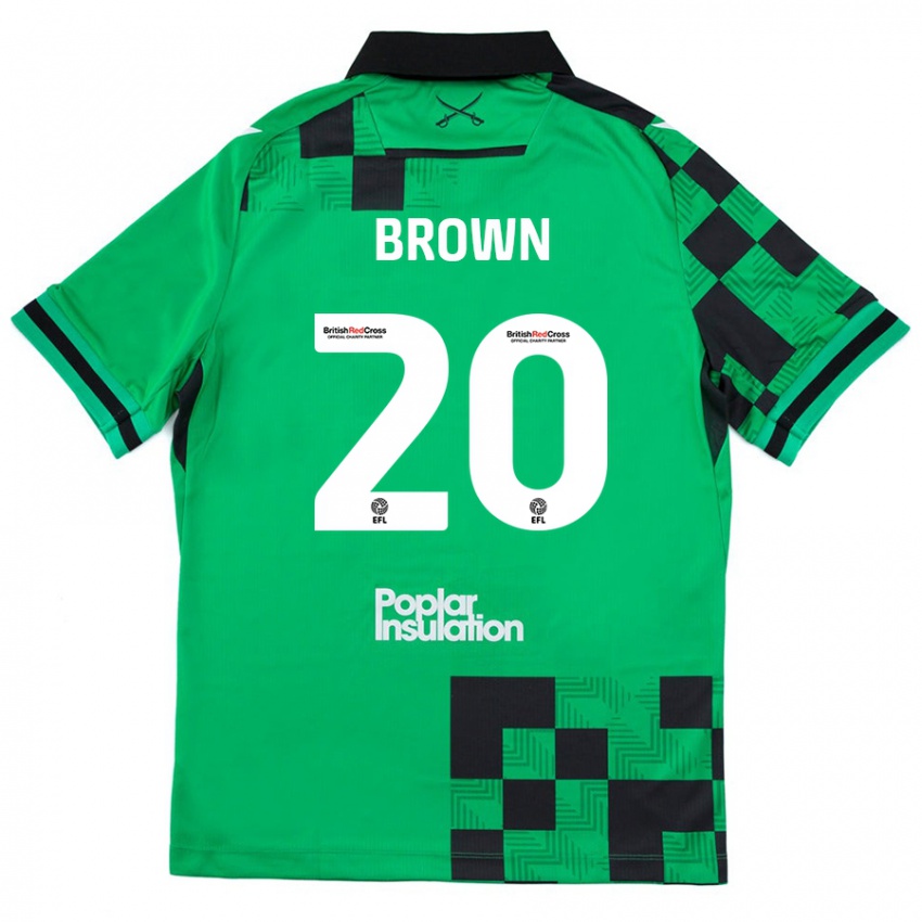 Niño Camiseta Jevani Brown #20 Verde Negro 2ª Equipación 2024/25 La Camisa Argentina