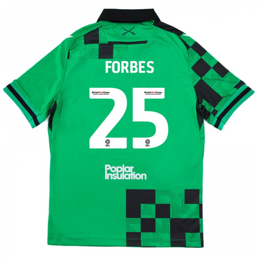 Niño Camiseta Michael Forbes #25 Verde Negro 2ª Equipación 2024/25 La Camisa Argentina