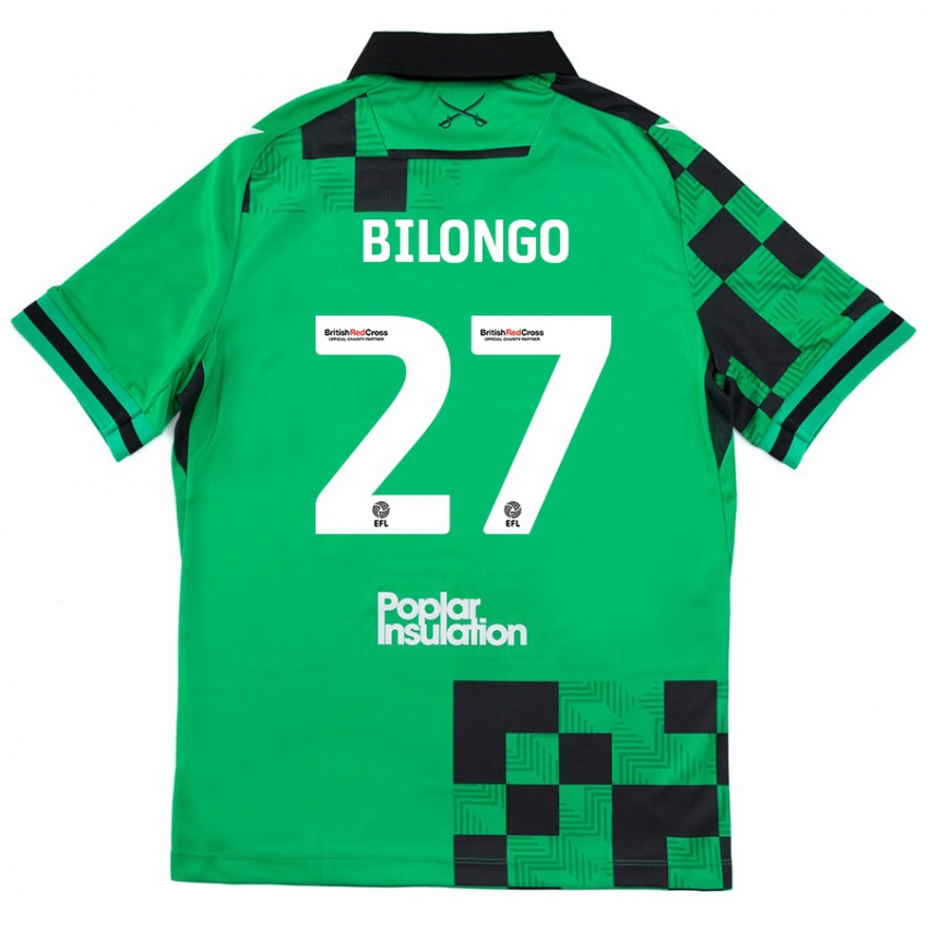 Niño Camiseta Bryant Bilongo #27 Verde Negro 2ª Equipación 2024/25 La Camisa Argentina