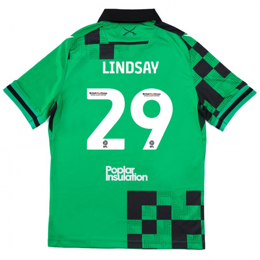 Niño Camiseta Jamie Lindsay #29 Verde Negro 2ª Equipación 2024/25 La Camisa Argentina