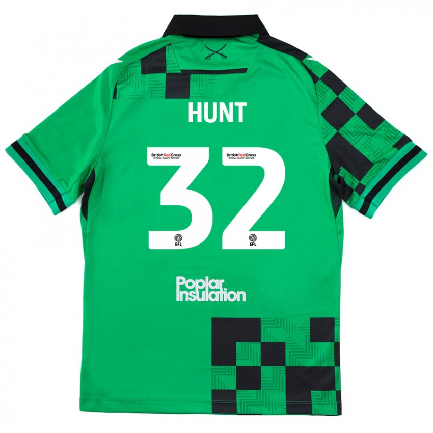 Niño Camiseta Jack Hunt #32 Verde Negro 2ª Equipación 2024/25 La Camisa Argentina