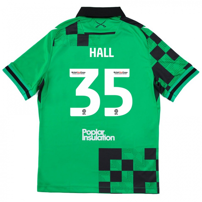 Niño Camiseta Matt Hall #35 Verde Negro 2ª Equipación 2024/25 La Camisa Argentina