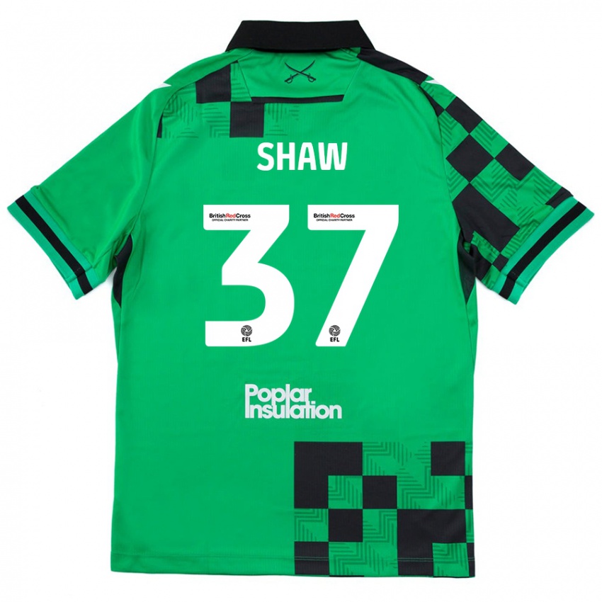 Niño Camiseta Kofi Shaw #37 Verde Negro 2ª Equipación 2024/25 La Camisa Argentina