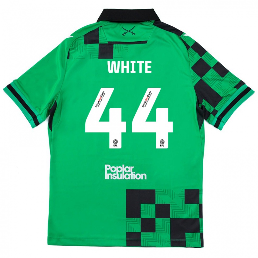 Niño Camiseta Charlie White #44 Verde Negro 2ª Equipación 2024/25 La Camisa Argentina