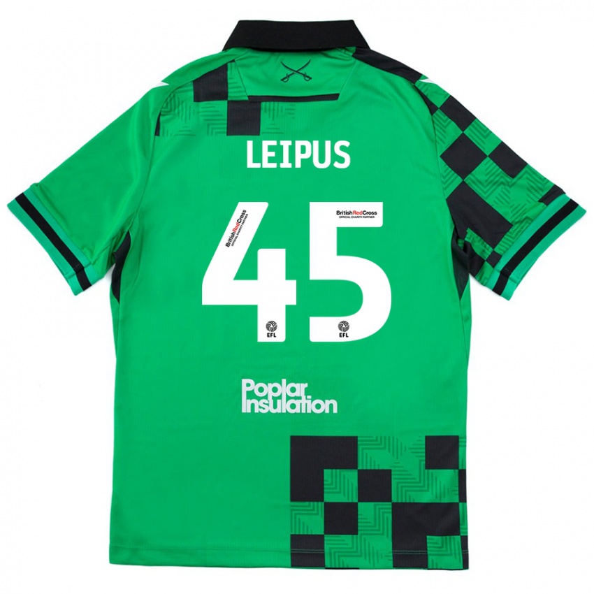 Niño Camiseta Brooklyn Leipus #45 Verde Negro 2ª Equipación 2024/25 La Camisa Argentina