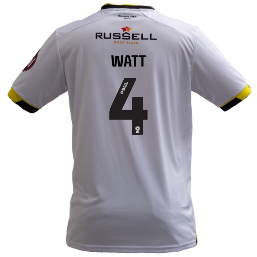 Niño Camiseta Elliot Watt #4 Blanco 2ª Equipación 2024/25 La Camisa Argentina