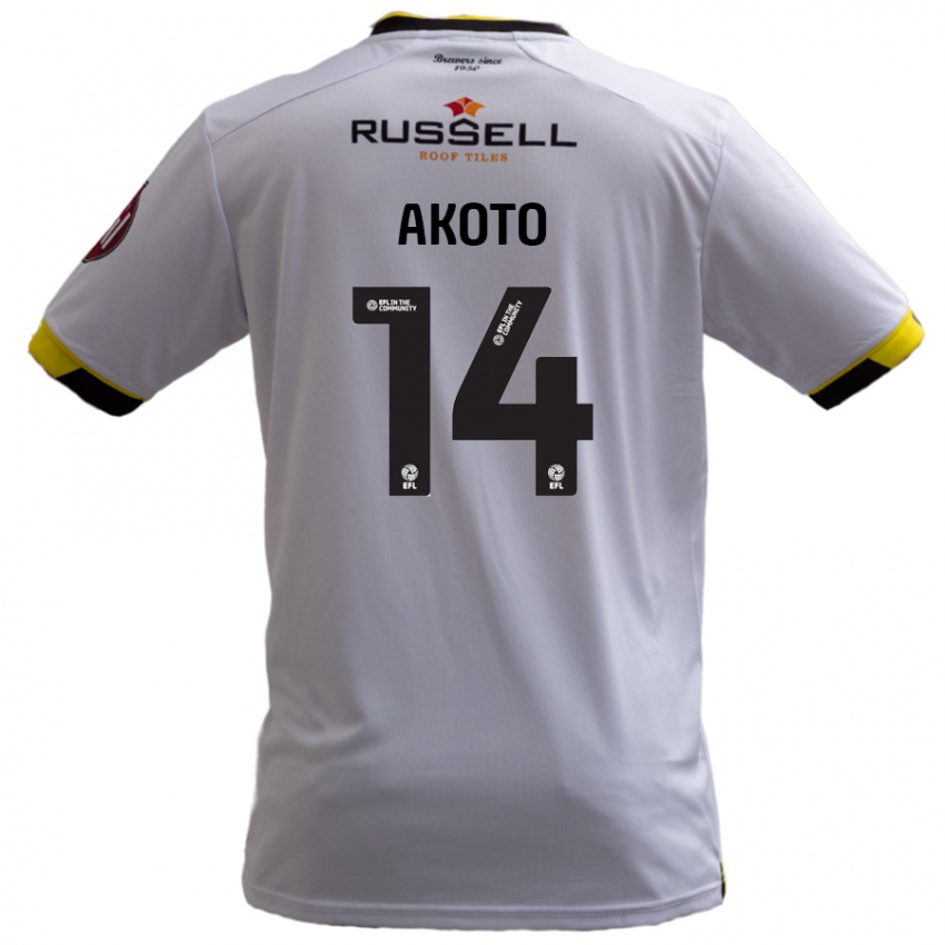 Niño Camiseta Nick Akoto #14 Blanco 2ª Equipación 2024/25 La Camisa Argentina