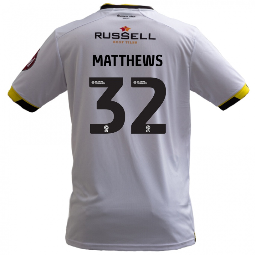 Niño Camiseta Daniel Matthews #32 Blanco 2ª Equipación 2024/25 La Camisa Argentina