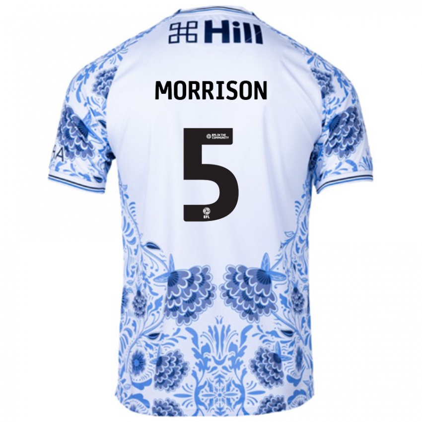 Niño Camiseta Michael Morrison #5 Blanco Azul 2ª Equipación 2024/25 La Camisa Argentina