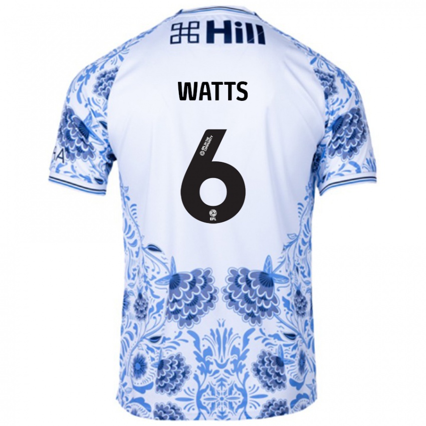 Niño Camiseta Kell Watts #6 Blanco Azul 2ª Equipación 2024/25 La Camisa Argentina